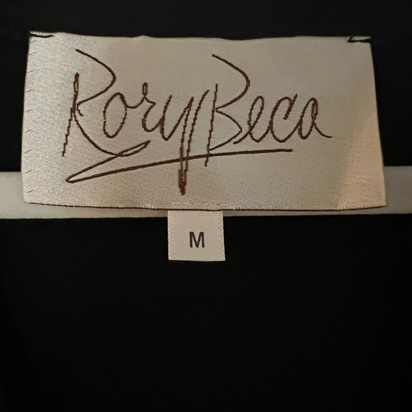 Rory Beca black silk v-neck tunic dress dropped waist Y2K whimsigoth sz M - Picture 7 of 10